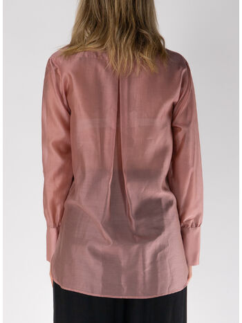 CAMICIA SEMITRASPARENTE CON COLLO BUTTON DOWN, ROSA, small