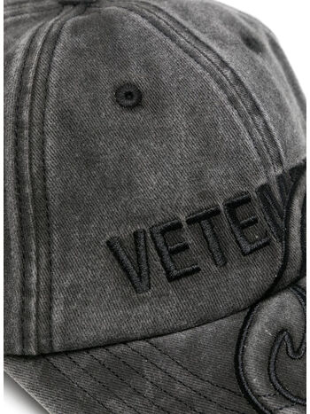 CAPPELLO FLAME LOGO UNISEX, WASHED BLACK, small