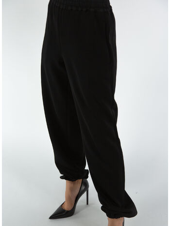 PANTALONE CON COULISSE IN VITA, 001 BLACK, small