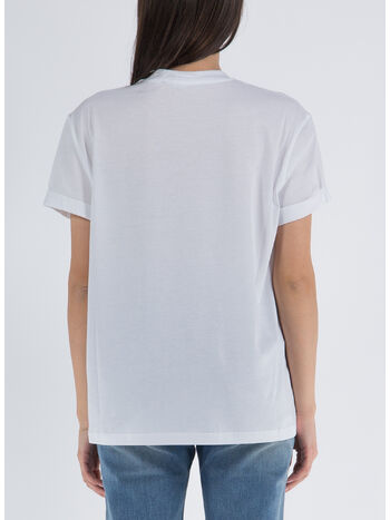 T-SHIRT LOVE HEART SMC EMBROIDERY TEE, 9000 PUREWHITE, small
