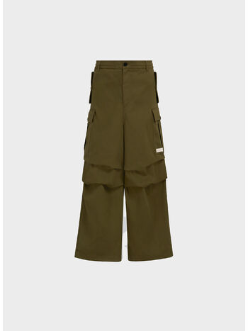 PANTALONE CARGO IN GABARDINA, 00V67 LEAV GREEN, small