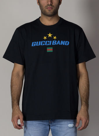 T-SHIRT OVERSIZE CON STAMPA GUCCI BAND, 1142, small