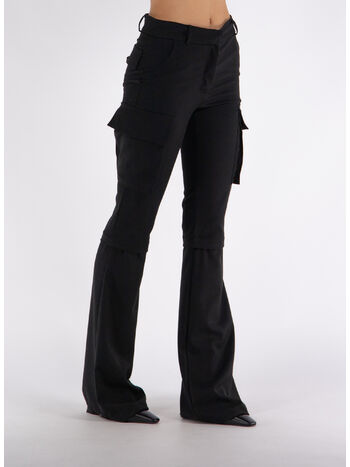 PANTALONE FLANNEL MULTIPOCKETS FLARE, 0473 BLACK, small