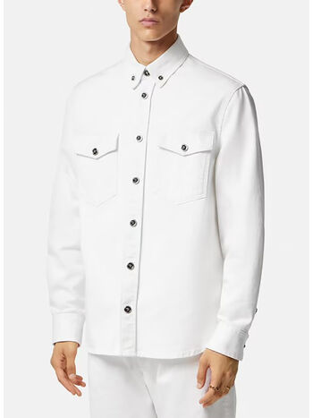 CAMICIA DENIM, 1D110 WHITE, small