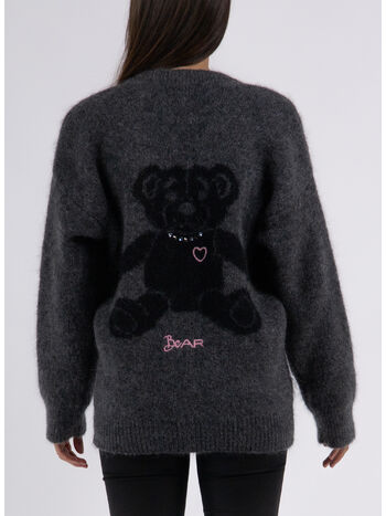 CARDIGAN IN MAGLIA MOHAIR, 8034 GREY, small