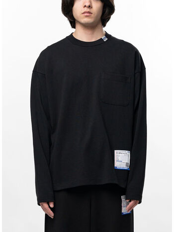 T-SHIRT HEAVY WEIGHT JERSEY POCKET LS, BLACK, small