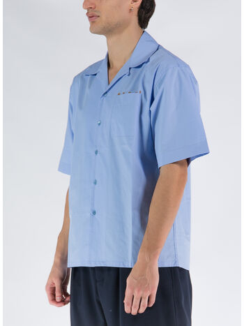 CAMICIA BOWLING IN COTONE TINTO FILO, LOB50, small