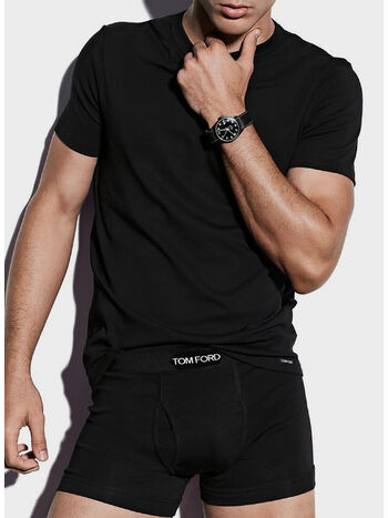 T-SHIRT CREW NECK, 002 BLACK, small