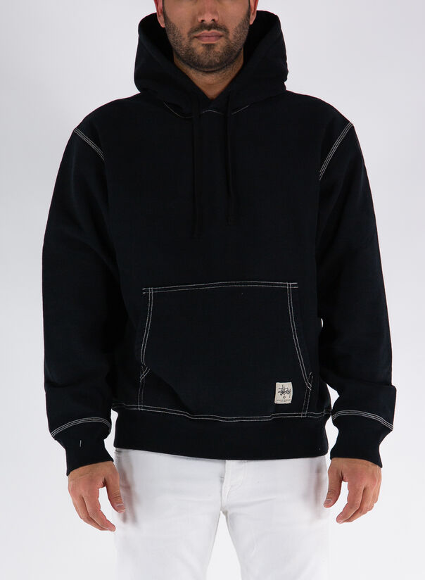 STUSSY CONTRAST STITCH LABEL HOODIE M