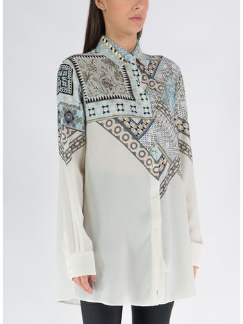 CAMICIA SETA FOULARD, 250 BIANCO, small