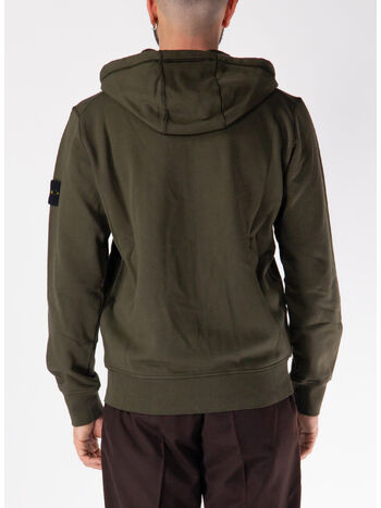 FELPA FULL ZIP CON PATCH LOGO, V0054 VERDE MILITARE, small