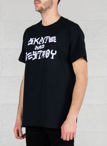 M T-SHIRT SKATE AND DESTROY E18, BLACK, small