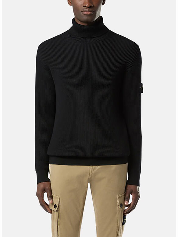 MAGLIONE DOLCEVITA FULL RIB RWS WOOL, V0029 BLACK, medium