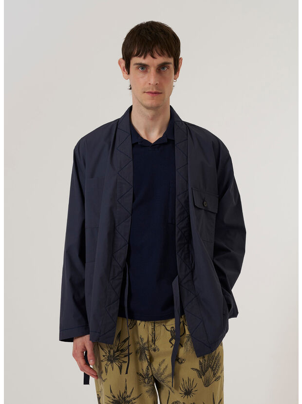 PEACHED POPLIN OSAKA WORK, NAVY, large