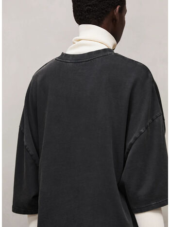 T-SHIRT HEAVY BOXY UNISEX, 0392 WASHED BLACK , small