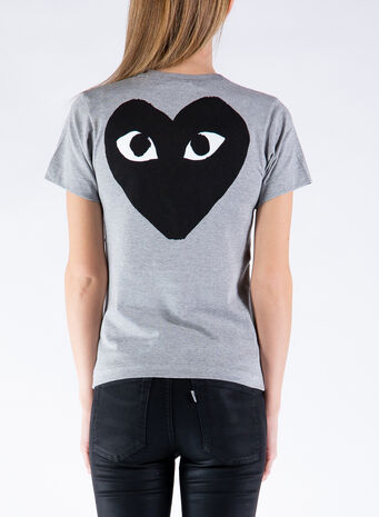 T-SHIRT PLAY LOGO, GREY, small