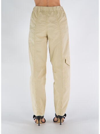 PANTALONE WASHED COTTON CANVAS ELASTICATED, 531 PALE KHAKI, small