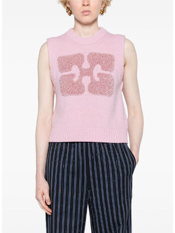 GILET GRAPHIC LOGO WOOL MIX, , small