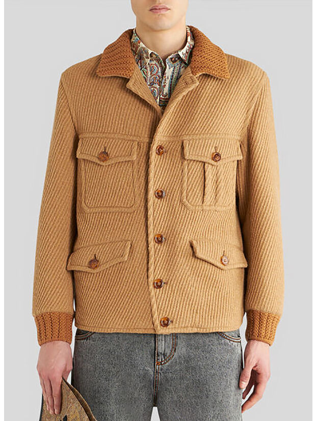 GIUBBOTTO CON DETTAGLI A MAGLIA, 800, large
