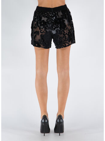 SHORTS PRIMROSE FLORAL TULLE DEVORE PJ, LB999 BLACK, small