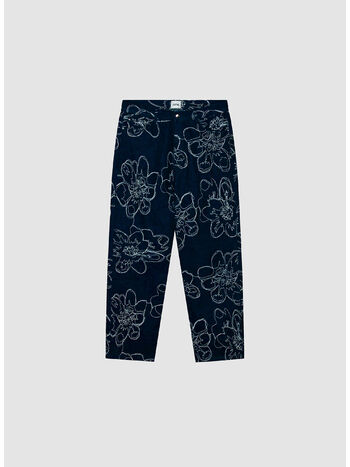 JEANS FLOWER STITCH ALL-OVER, NAVY, small