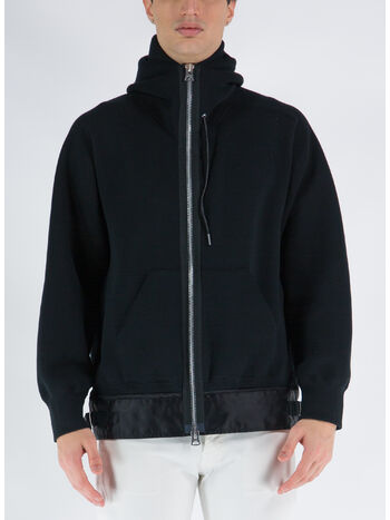 FELPA SPONGE SWEAT X NYLON TWILL, 001 BLACK, small
