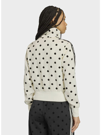 TRACK TOP SATIN POLKA, WHITE, small