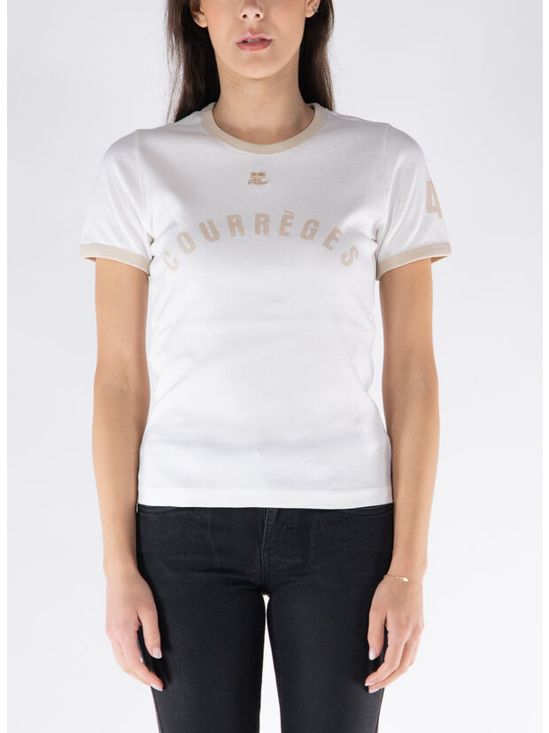 T-SHIRT CONTRAST PRINTED, B086 WHITE, large