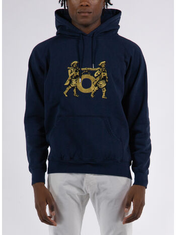 FELPA CARRY CON CAPPUCCIO E RICAMO, NAVY, small