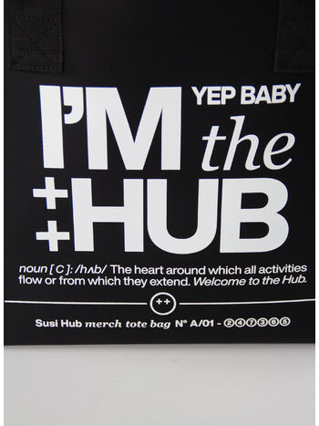 BORSA TOTE I'M THE HUB, BLACKWHITE, small
