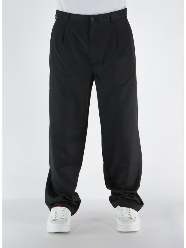 PANTALONE VOLUME PLEATED TROUSER, BLAC BLACK, large
