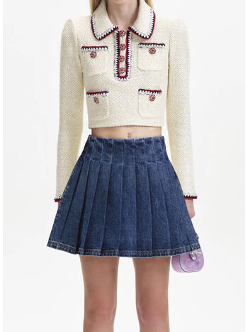 MAGLIA CREAM SEQUIN KNIT TOP, CREAM, small