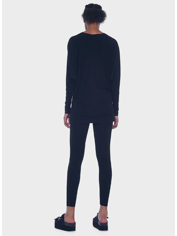 TOP DOLMAN CON SCOLLO A V, BLACK, small