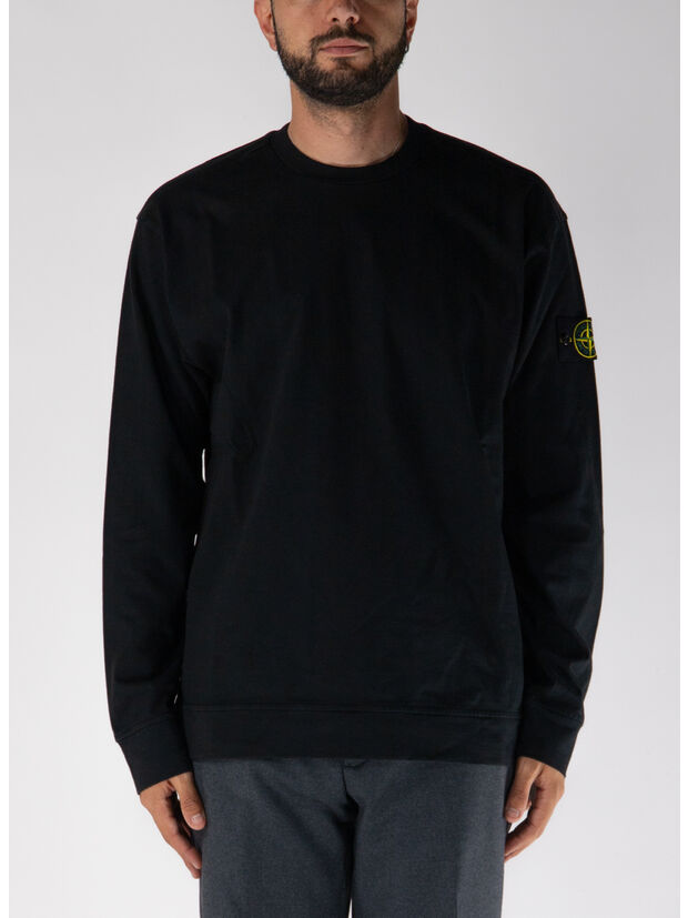 FELPA GIROCOLLO HEAVY COTTON JERSEY, V0029 BLACK, large