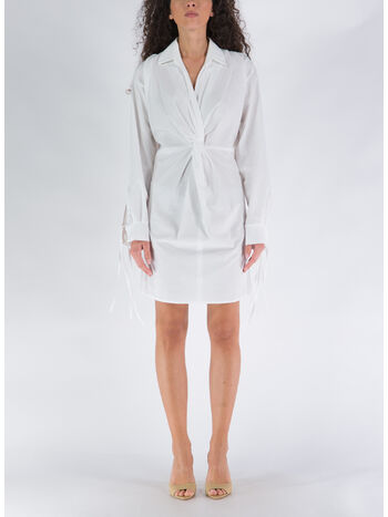 ABITO CORTO WITH RIBBED KNIT, 0474 IVORY 000, small
