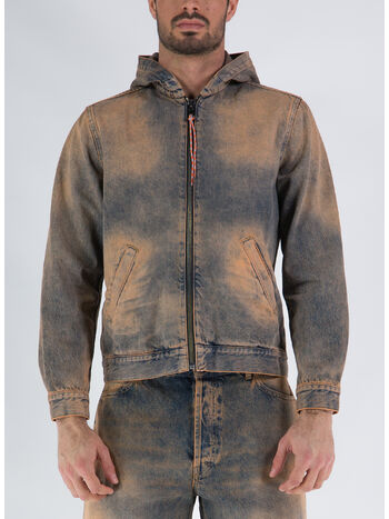 GIACCA ACID WASH HOODED DENIM, PCH PEACH, small