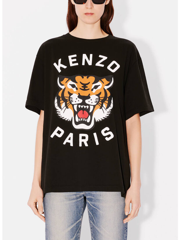 T-SHIRT KENZO LUCKY TIGER, 99J BLACK, large