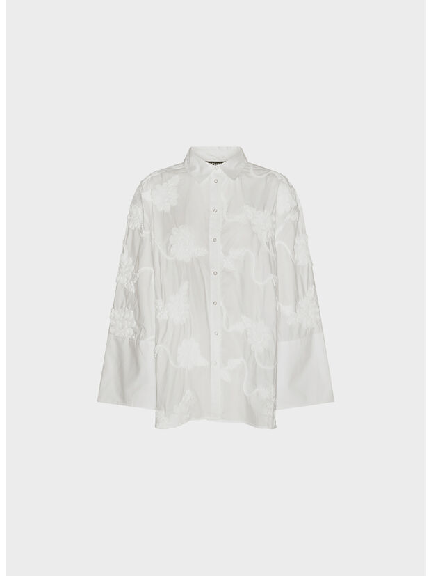 CAMICIA FLOWER OVERSIZED, 400 BRIGHT WHITE, large