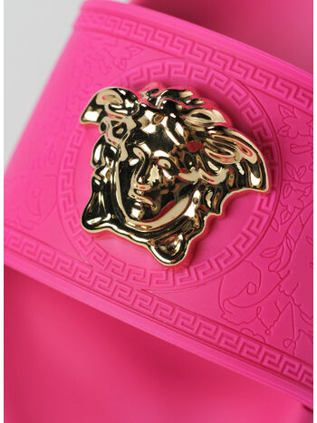 CIABATTA GOMMA CON MEDUSA, 1P86V FUXIA/ORO VERSACE, small