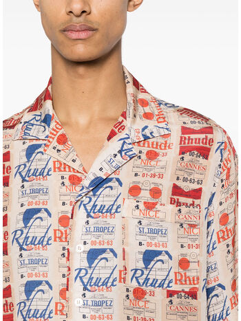 CAMICIA IN SETA VOYAGE DE RHUDE, 0108 BLACK, small