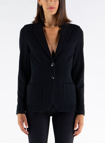 GIACCA SLIM FELPA, 001NERO, small