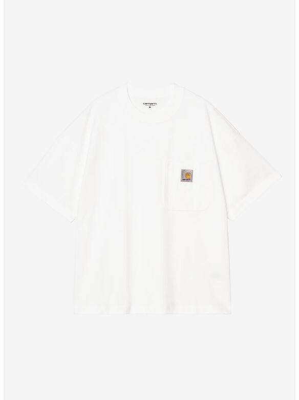 T-SHIRT S/S WORK POCKET, 02XX WHITE, medium