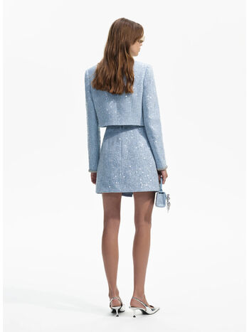 GONNA BLUE SEQUIN BOUCLE MINI, BLUE, small