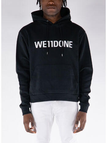 FELPA HOODIE BASIC LOGO FITTED, BLACK, small