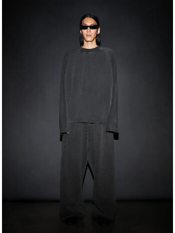 FELPA HEAVY LONG SLEEVE UNISEX, 0392 WASHED BLACK , small