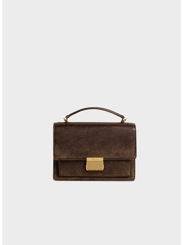 BORSA A MANO VENEZIA IN PELLE PALMELLATO, 55357 TESTA DI MORO, medium