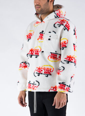 GIUBBOTTO FLEECE KNIT HOODIE, GREY, small