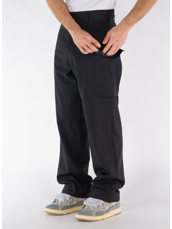 PANTALONI IN FRESCO LANA CON TASCHE CARGO, , small