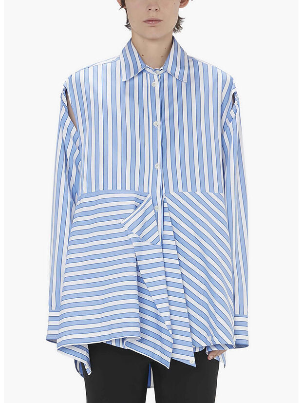 CAMICIA PEPLUM, 856 BLUE WHITE, large