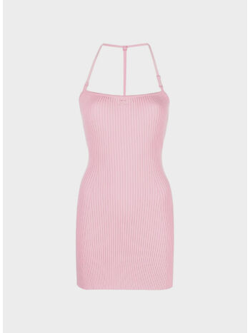 ABITO MINI IN MAGLIA STRAP RIB, 5000 ROSE, small